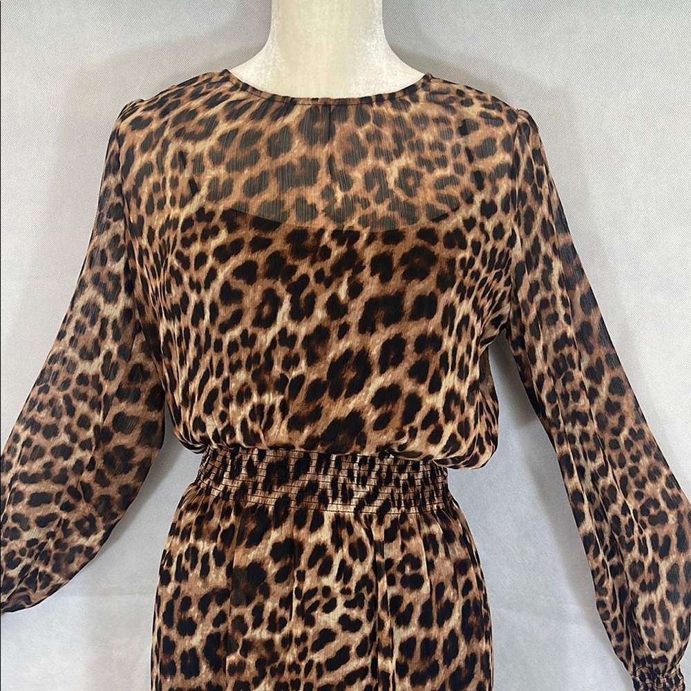 Leopard Print Long Sleeve Dress - Picture 8 of 14